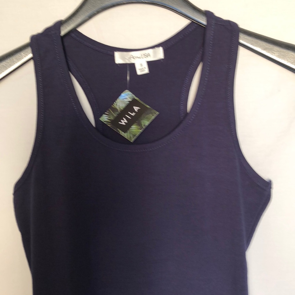 Active USA Racer Back Knit Fitted Midi Dress